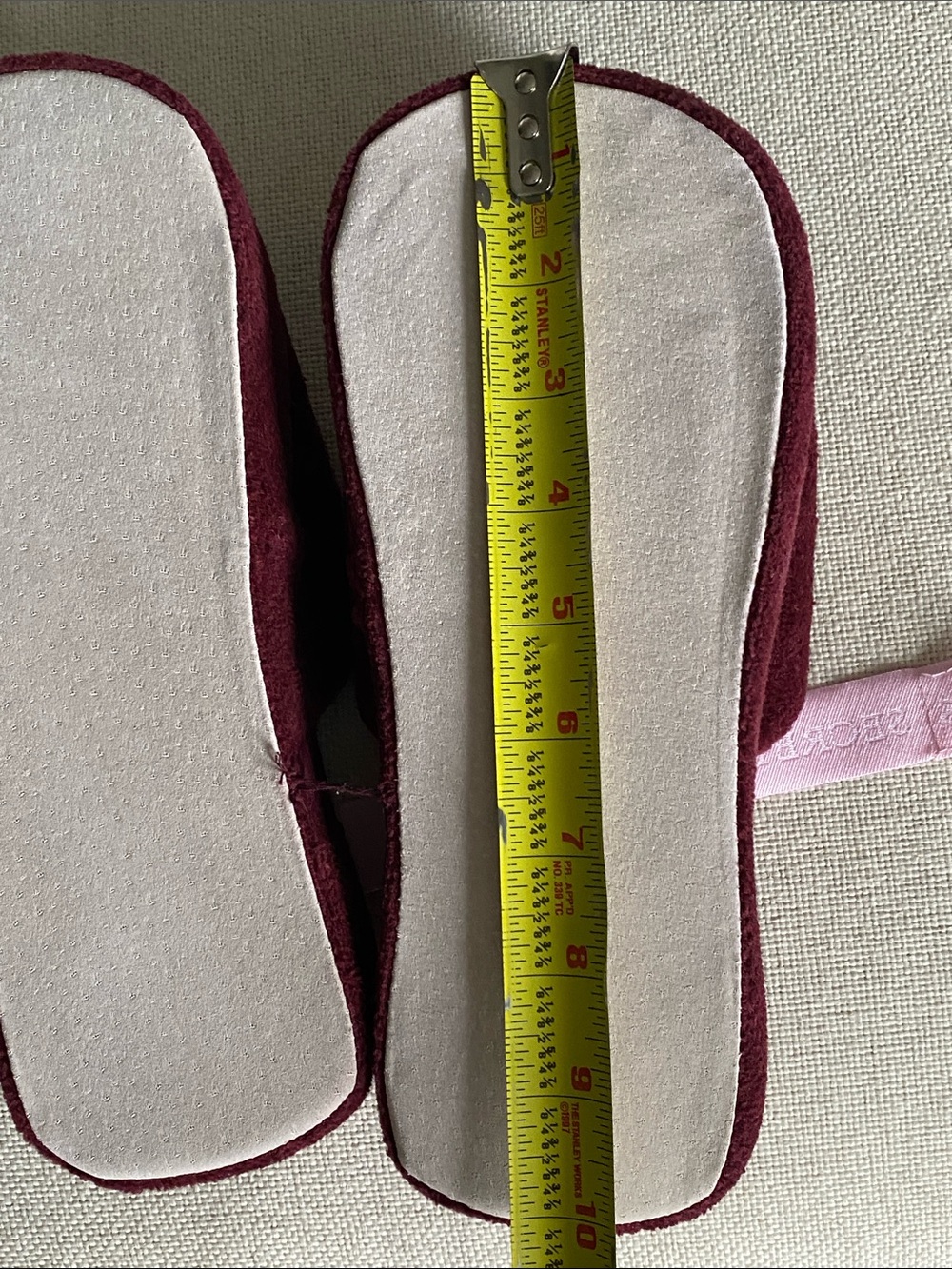 Victoria's Secret Women’s Plush Platform Slippers- Burgundy Size Medium - Picture 8 of 8